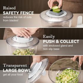 Salad Spinner and Vegetable Chopper Set with 3 Blades, 4.2Qt Large Bowl for Effortless Lettuce Drying, Onion Dicing, and Potato Cutting