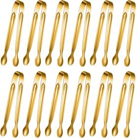 12 Pieces Mini Tongs Stainless Steel Small Sugar Serving Tongs for Charcuterie Board Appetizers Dessert Serving Food Tiny Party Danish Candy(6 In