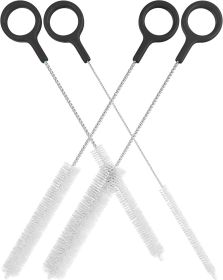Heavy Duty Cleaning Brushes Set of 4 - Extra Long Straw Cleaners for Metal and Plastic Reusable Drinking Straws, to Clean Small Spaces, Sippy Cup