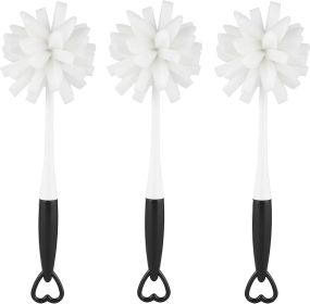 Bottle Glass Dish Sponge Cleaning Brush with Handle, Pack of 3