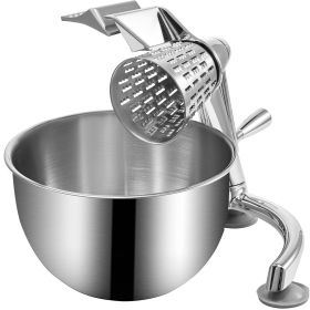 Rotary Cheese Grater, Zinc Alloy Rotary Vegetable Mandoline, Manual Cheese Mandoline with 5 Stainless Steel Cutting Cones