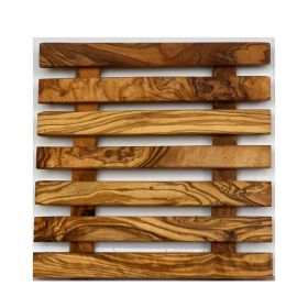 Handcrafted Square Olive Wood Pan Coaster - Natural Wood Heat Resistant Trivet for Hot Pots, Pans