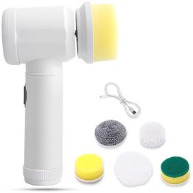 Cordless Cleaning Brush Handheld Electric Spin Scrubber with 5 Replaceable Brush Heads Rechargeable Shower Scrubber for Kitchen Dish Bathtub Sink