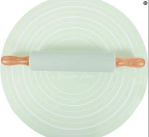 Cookie Rolling Mat Set Silicone Dough Mat Rolling Pin for Baking Non-stick Reusable