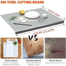 XXL 304 Stainless Steel Cutting Board  Anti-Slip & Mildew-Proof No More Moldy Wooden Boards - Heavy-Duty & Food-Safe, Easy To Clean - Chop Meat, (Option: 40cm60cm)