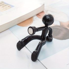 1pc Wall Climbing Small Man Key Suction Cartoon Strong Magnetic Key Hanging Creative Home Anti-lost Device (Color: Black)